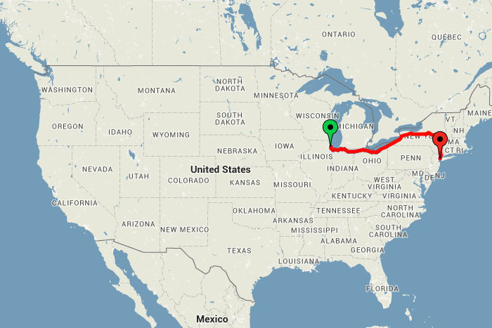 How far is it from Arkansas to Illinois the opposite way around?